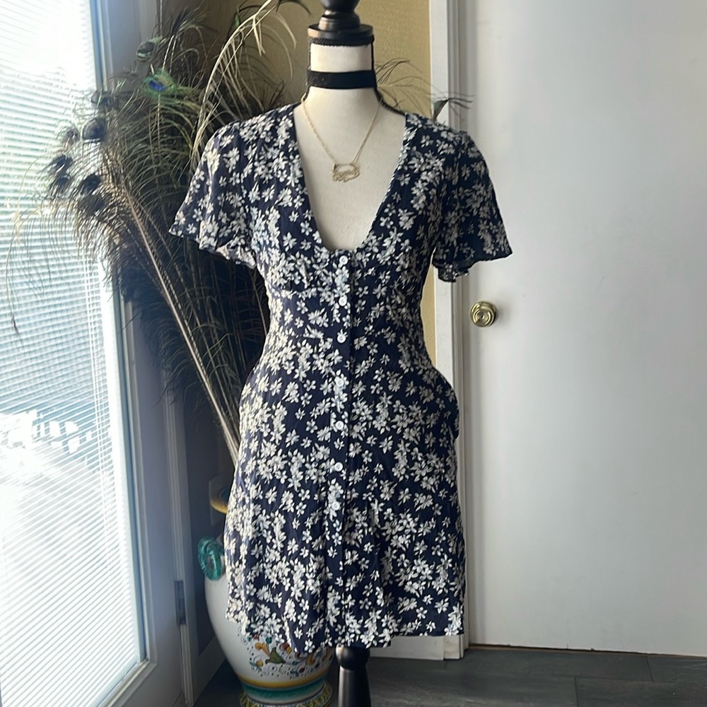 Blue floral dress